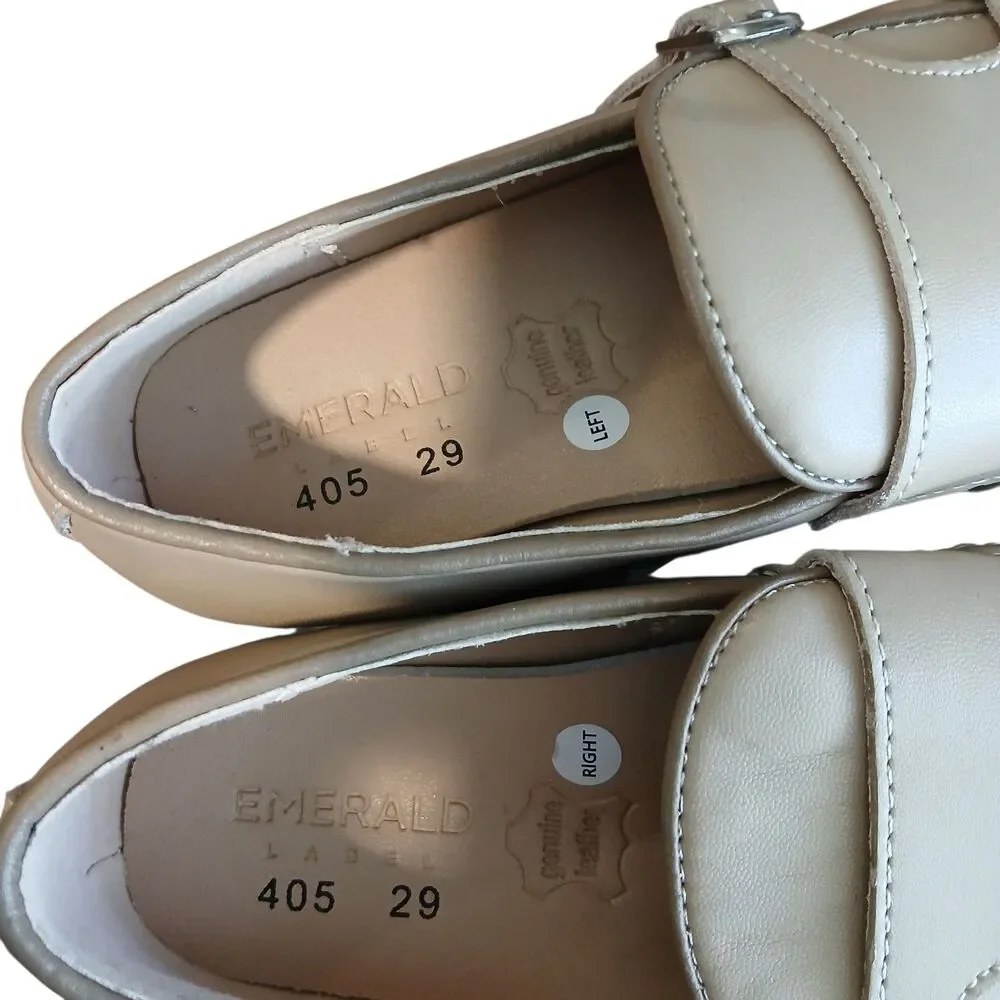 NEW Emerald Label Leather Double Buckle FLats Dress Shoe Size 11.5 Slip On